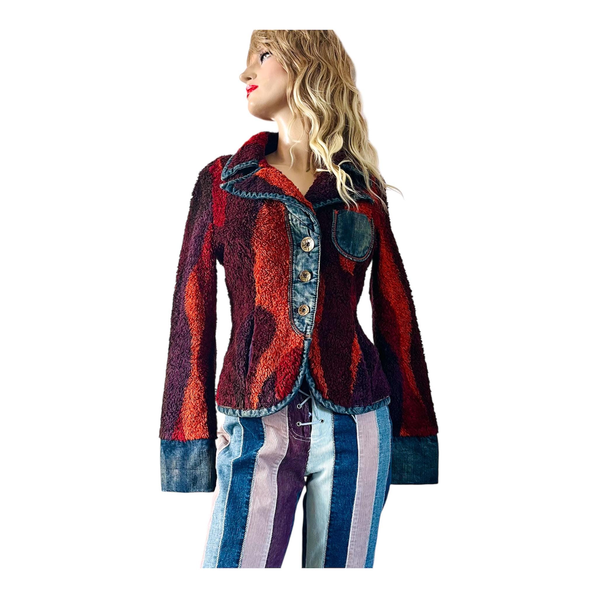 Miss Sixty Vintage Y2k Does 70s Womens Jacket Denim Teddy Fake Fur Miss Sixty Vintage Y2k Does 70s Womens Jacket Denim Teddy Fake Fur