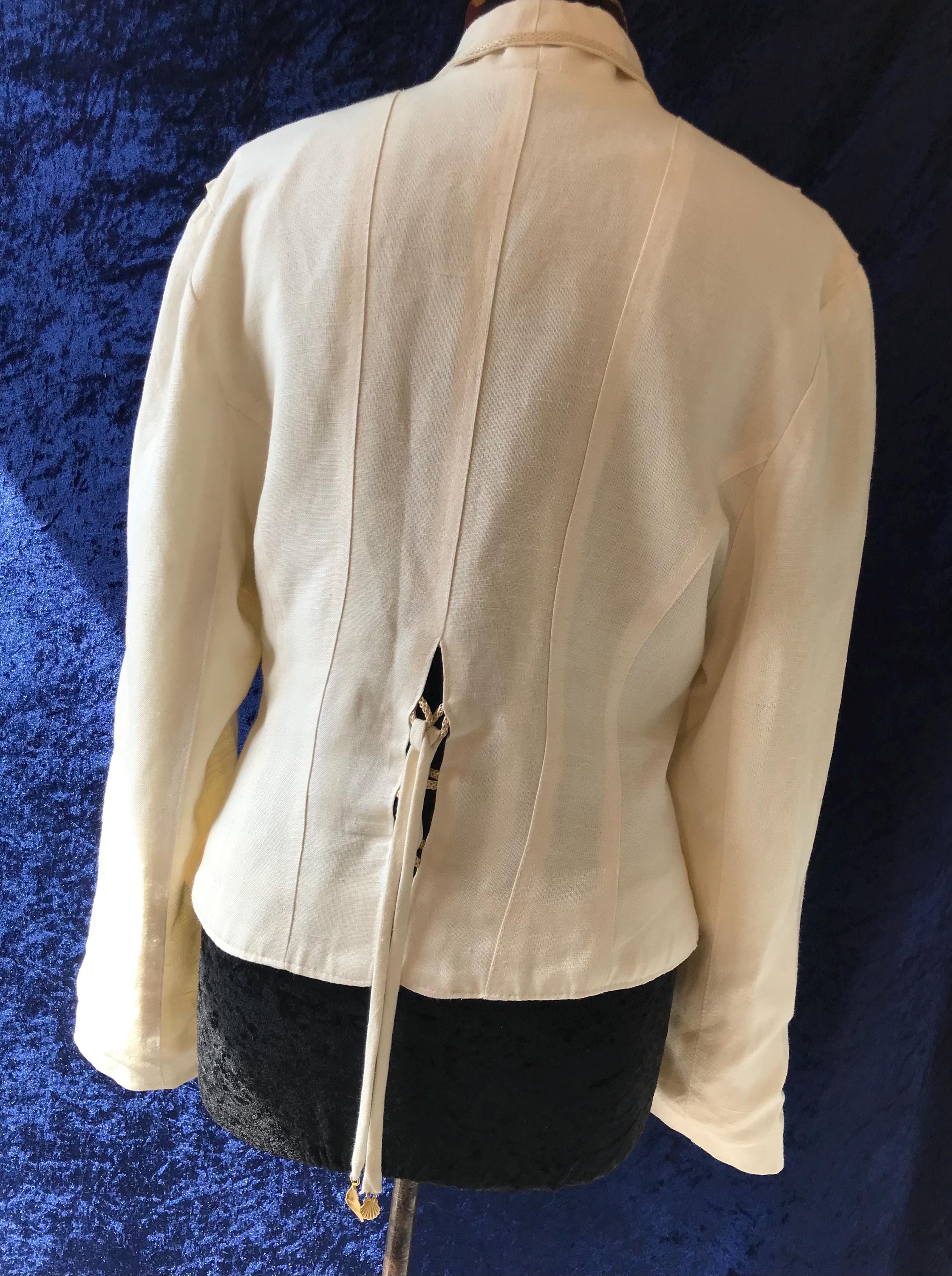 1980s Maritime Jacket off White Linen Blazer Jacket Cote D