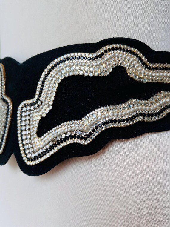 Henryks Bijoux Austria Vintage Crystal Rhinestone Waist Belt 