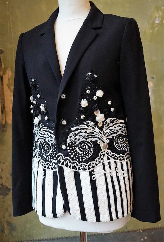 Gianni Versace Gian Versa Black and White 90s Vintage Blazer