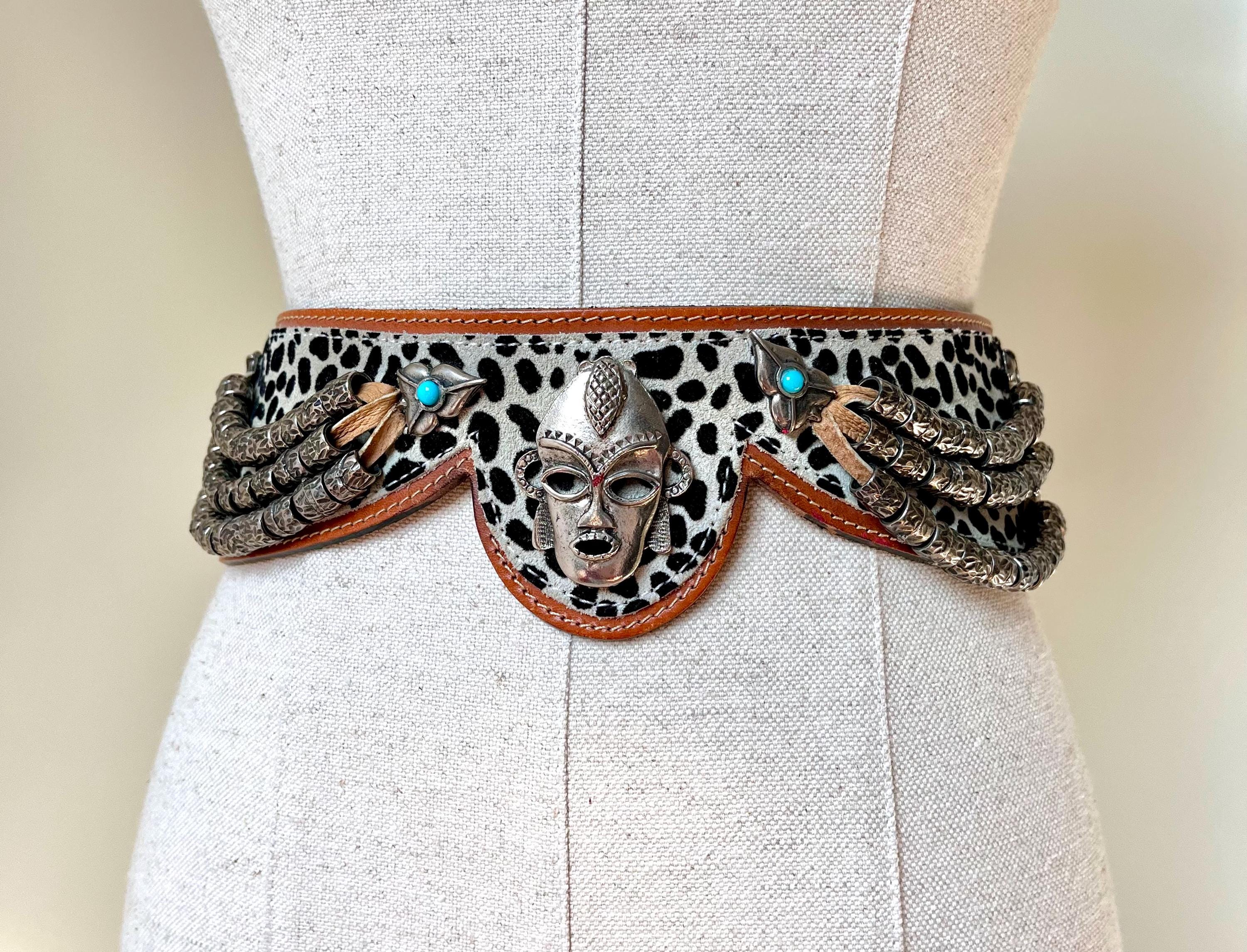 チャンキーヴィンテージ80年代トライバルチーターレオパードウエスト