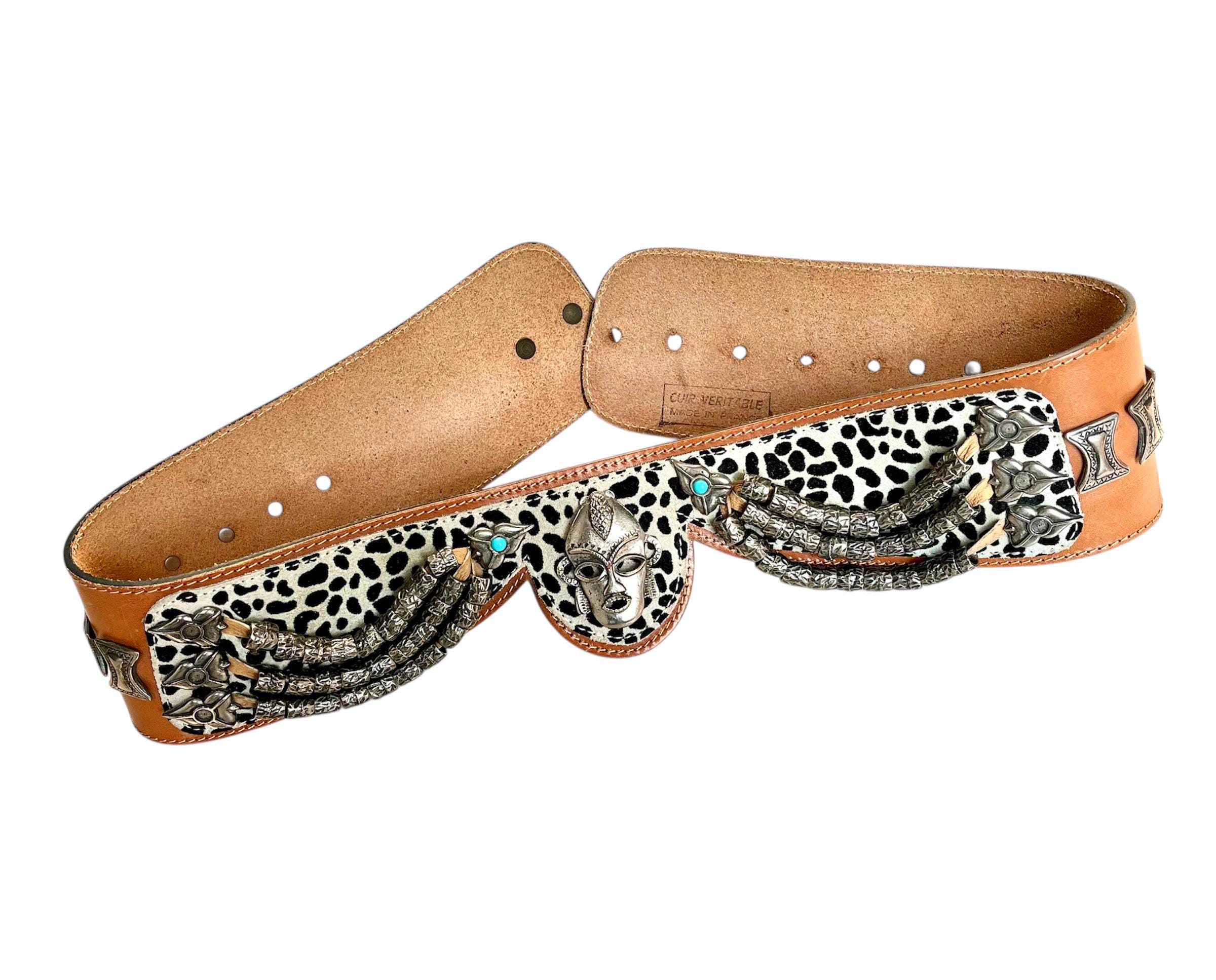 チャンキーヴィンテージ80年代トライバルチーターレオパードウエスト