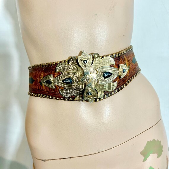 Vintage Waist Belt Hirigin Wide Boho Disc Belt for Women Vintage Concho Leather  main image 2