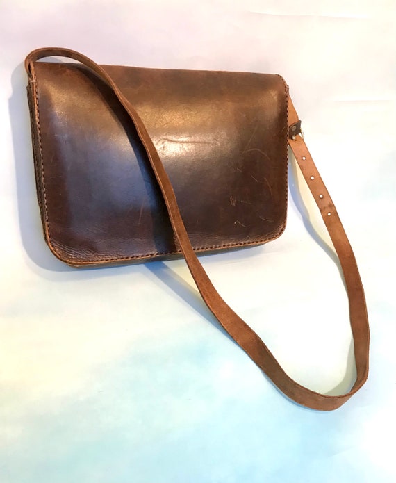 70s 80s Tooled Leather Bag, Vintage South Western… - image 2
