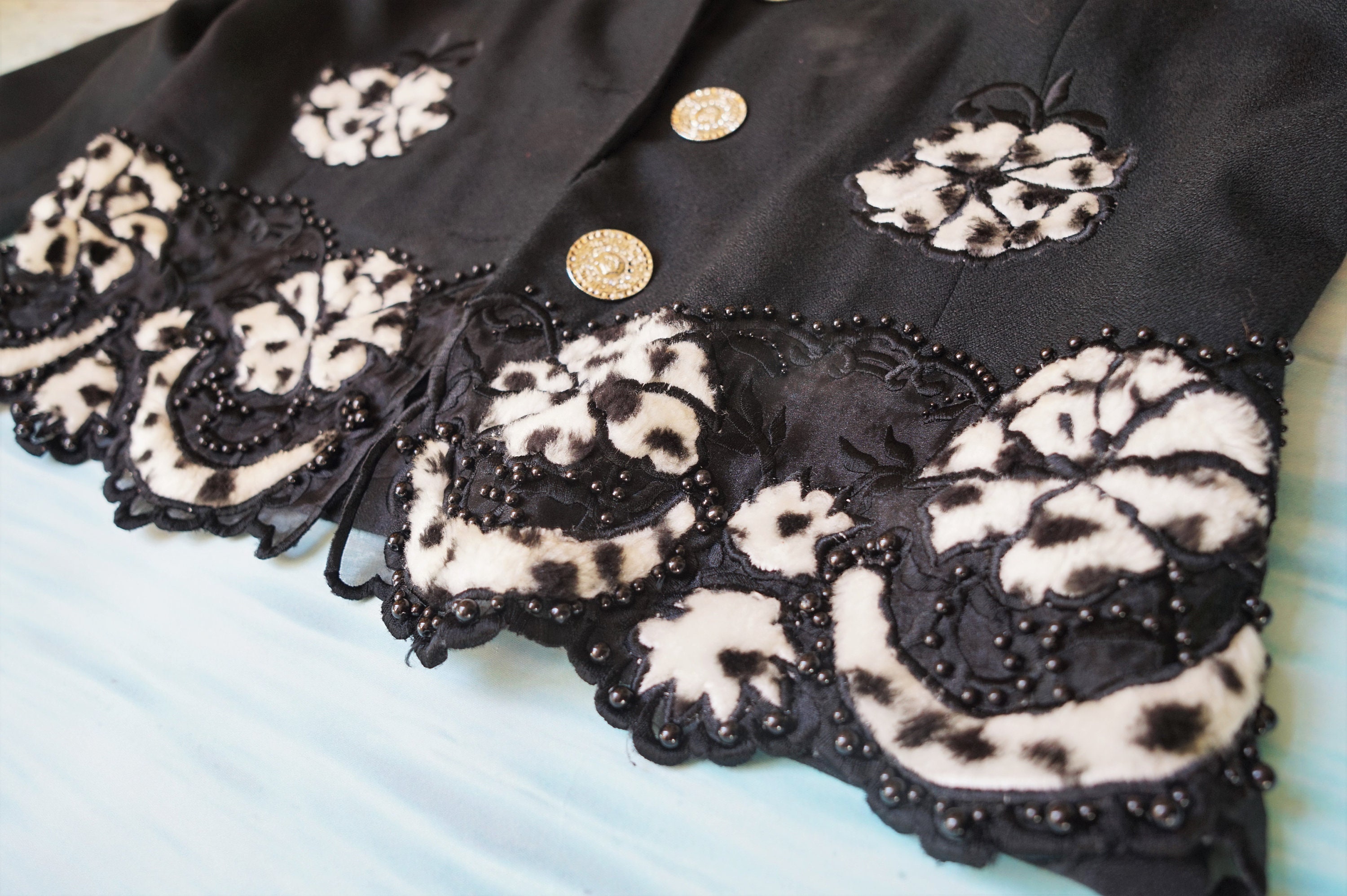 【Gianni Versace 】ショートコート Gianni Versace Gian Versa Couture Short Black and White