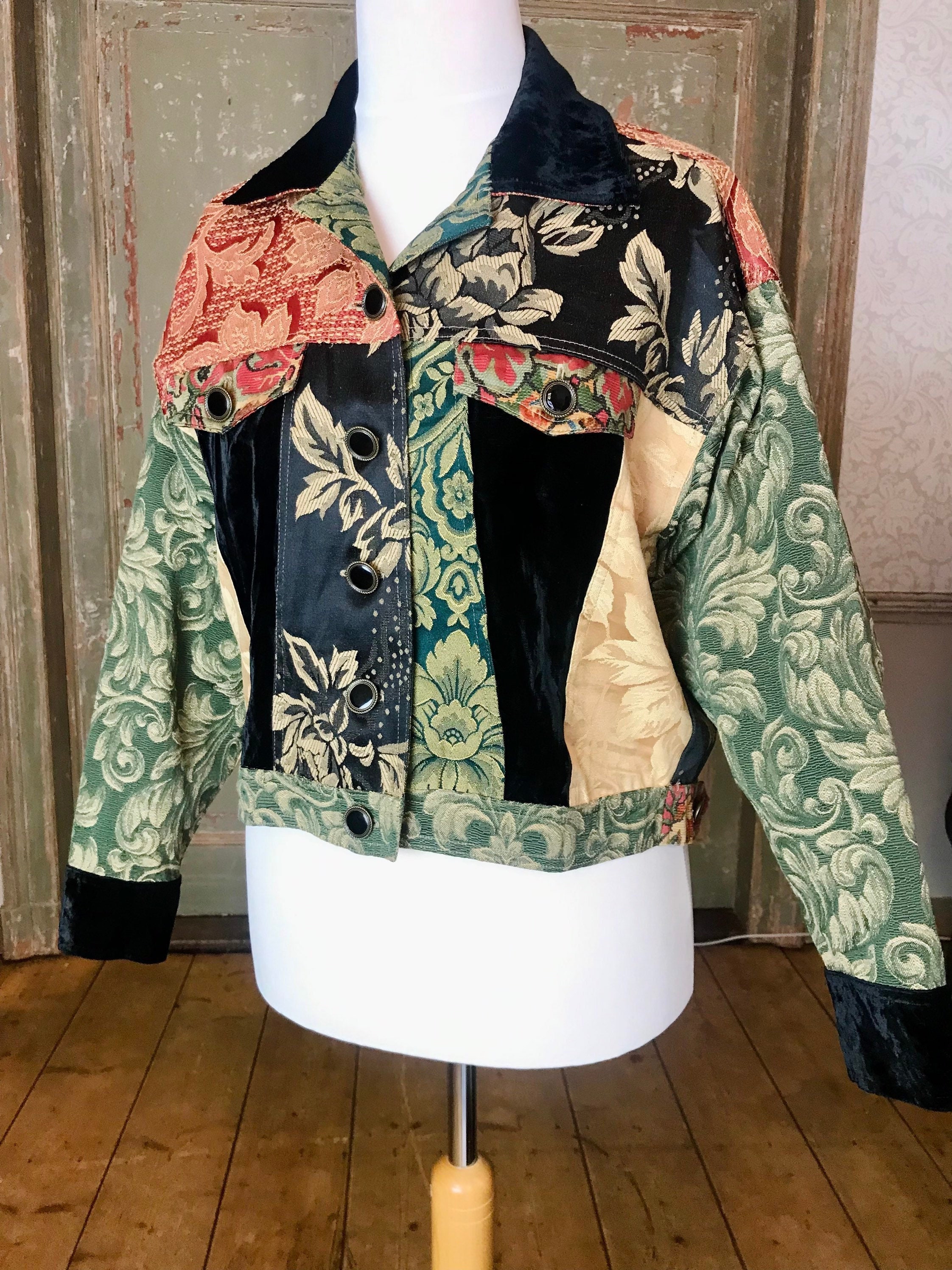 Vintage 90s Gobelin Patchwork Colorful Jacket Size M/L - Etsy