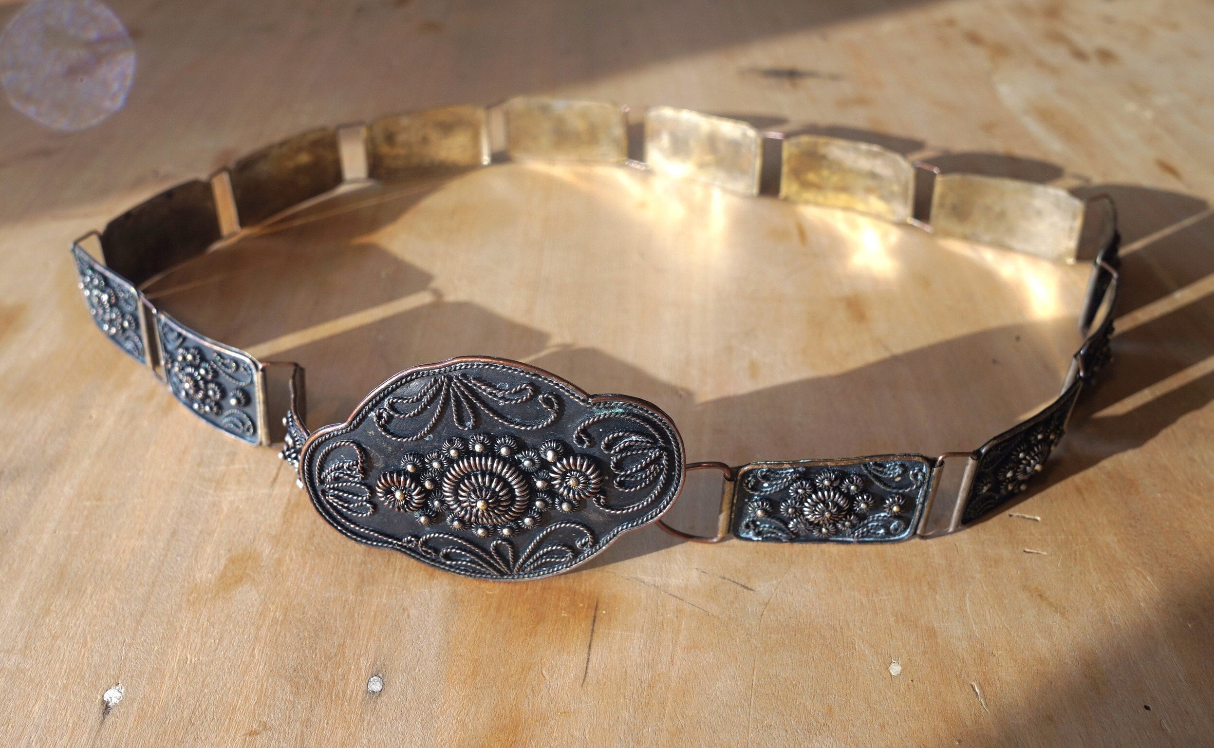 1980s Armenian Black & Silver Belt Metal Embellished Elastic Adjustable Armenia Belt - Etsy main image 4