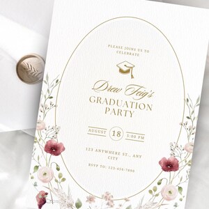 Graduation Invitation Template 2025 | Canva Graduation Invite | Digital Template | Printable Digital Download | Class of 2025
