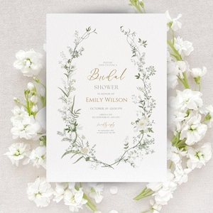d'invitation nuptiale de douche | Toile d'invitation modifiable | Téléchargement numérique imprimable | Carte de douche nuptiale moderne