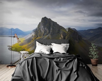 Mountain Landscape Wall Mural – Peel and Stick Wallpaper