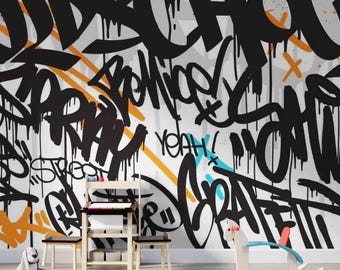 Custom Graffiti Wallpaper Mural – Modern Street Art Accent Wall