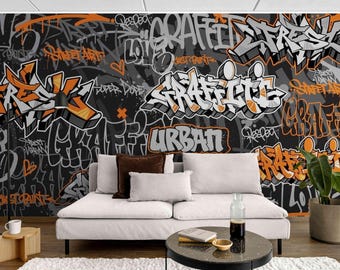 Graffiti Art Wallpaper Mural Peel and Stick - Etsy
