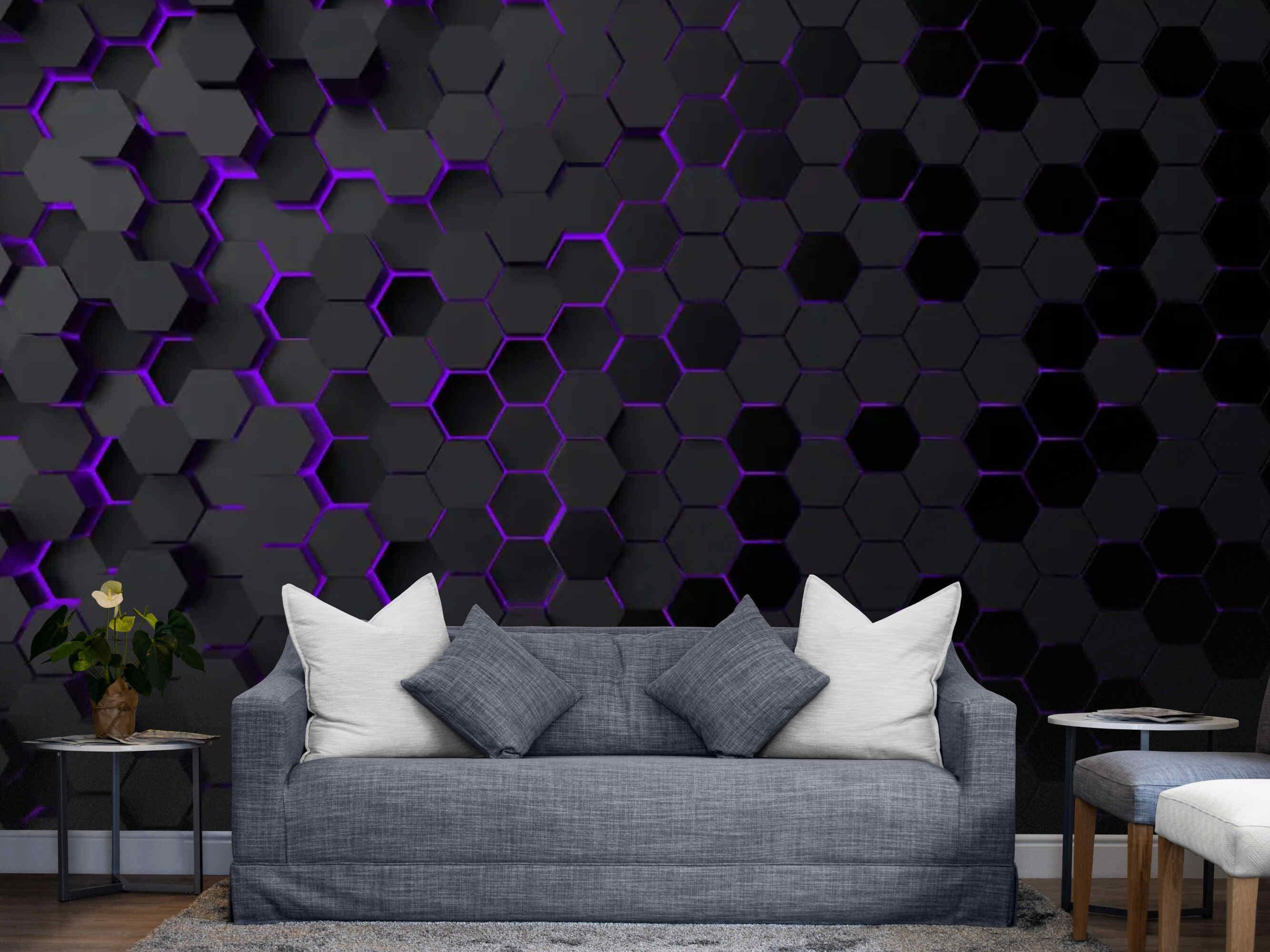Papier peint hexagonal pour décoration murale | Dominos - Beauregard