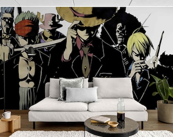 Anime Gang Mural – Peel and Stick Wallpaper for Teen Room