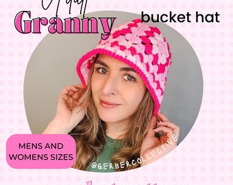 Adult Granny Bucket Hat Crochet Pattern | Beginner Friendly, Worsted Weight (PDF Download)