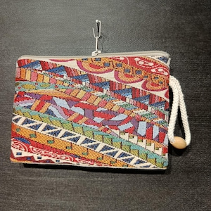 Bunte Kilim Muster Reißverschluss Beutel - Türkisch Gobelin Tapisserie Clutch Tasche