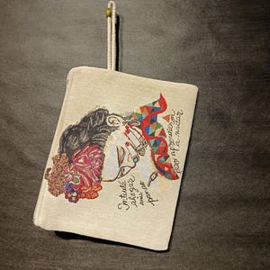 Bolso de mano Gobelin de Frida Kahlo: bolso de tapiz hecho a mano con corona floral y cita / bolso artístico con cremallera de Turquía