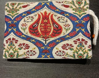 Bolsa de tela turca Tulip Gobelin – Embrague otomano, hecho en Türkiye