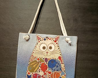 Cats of Istanbul Shoulder Bag: Handmade Organic Cotton Blend