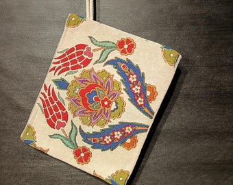 Bolso de mano otomano Tulip Gobelin: bolso de tapiz turco hecho a mano.