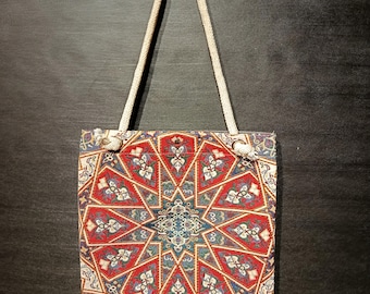 Handmade Shoulder Bag: Geometric Print Tote (35cmx45cm)
