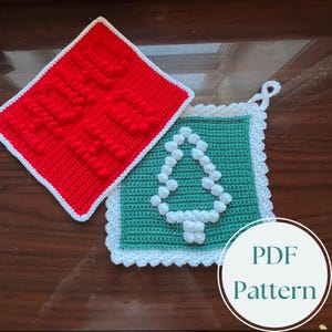 Crochet Christmas Hotpad Pattern: Farmhouse Style (Digital PDF)