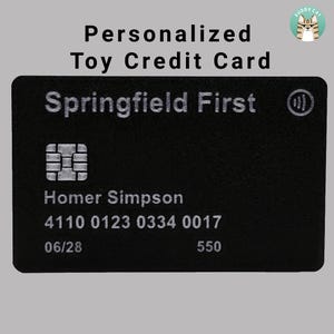 Customized Toy Credit Card - Pick your name, number, bank name and more!