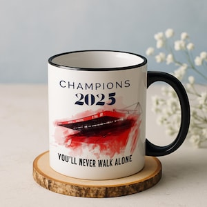 Liverpool FC Champions Ceramic Coffee Mug 11-15oz | Premier League Soccer Gift For Son | Gift For Him Father&#39;s Day Gift | Mo Salah YNWA