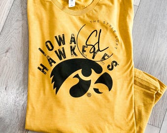 Curved Iowa Hawkeyes Graphic Tee