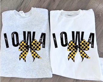 Checkered Iowa Bow Graphic