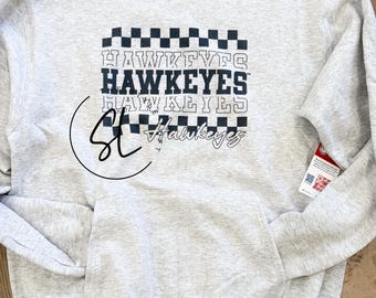 Checkered Hawkeyes Pocket Crew
