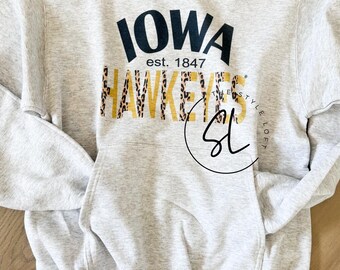 Iowa Hawkeyes Leopard Crew
