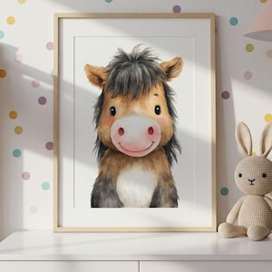 Farm Animal Horse Wall Art Print Perfect for Childs Nursery Bedroom or Playroom Decor Digital Download
