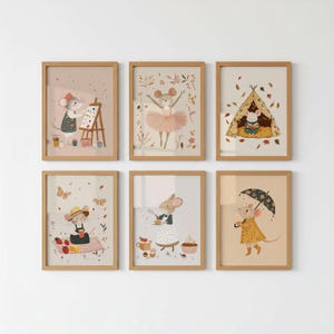 Rainy Day Mouse Art Print | Whimsical Nursery Decor (Digital Download) image 6