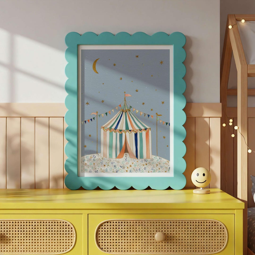 Vintage Circus Big Top Tent Wall Art Print for Nursery Bedroom or ...