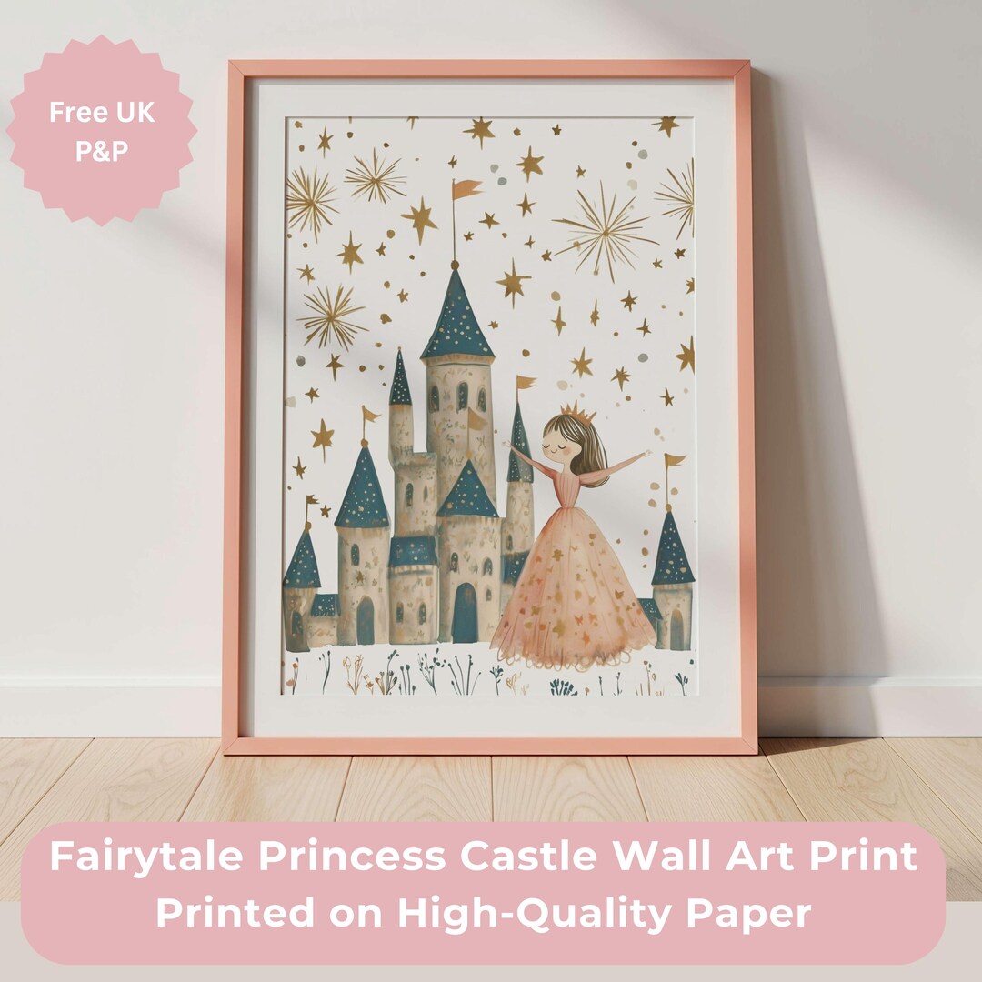 Fairytale Princess Castle Wall Art Print, Fairytale Nursery Décor ...