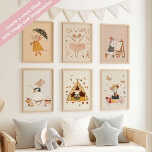 Rainy Day Mouse Art Print | Whimsical Nursery Decor (Digital Download) image 14