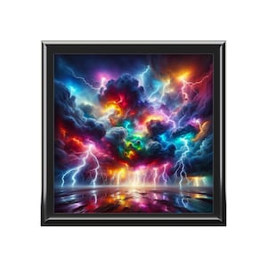 Colorful Lightning Jewelry Box | Unique Storage, Gift for Her, Boho Decor, Art Box, Creative Organization