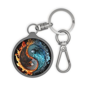 Yin Yang Keyring Tag | Symbolic Keychain, Spiritual Gift, Boho Accessories, Unique Key Holder, Personal Charm
