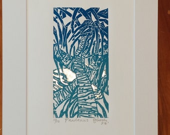 Pandanus Linocut prints