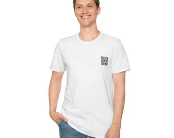 Funny Rickroll QR Code White T-Shirt | Unisex Softstyle Shirt