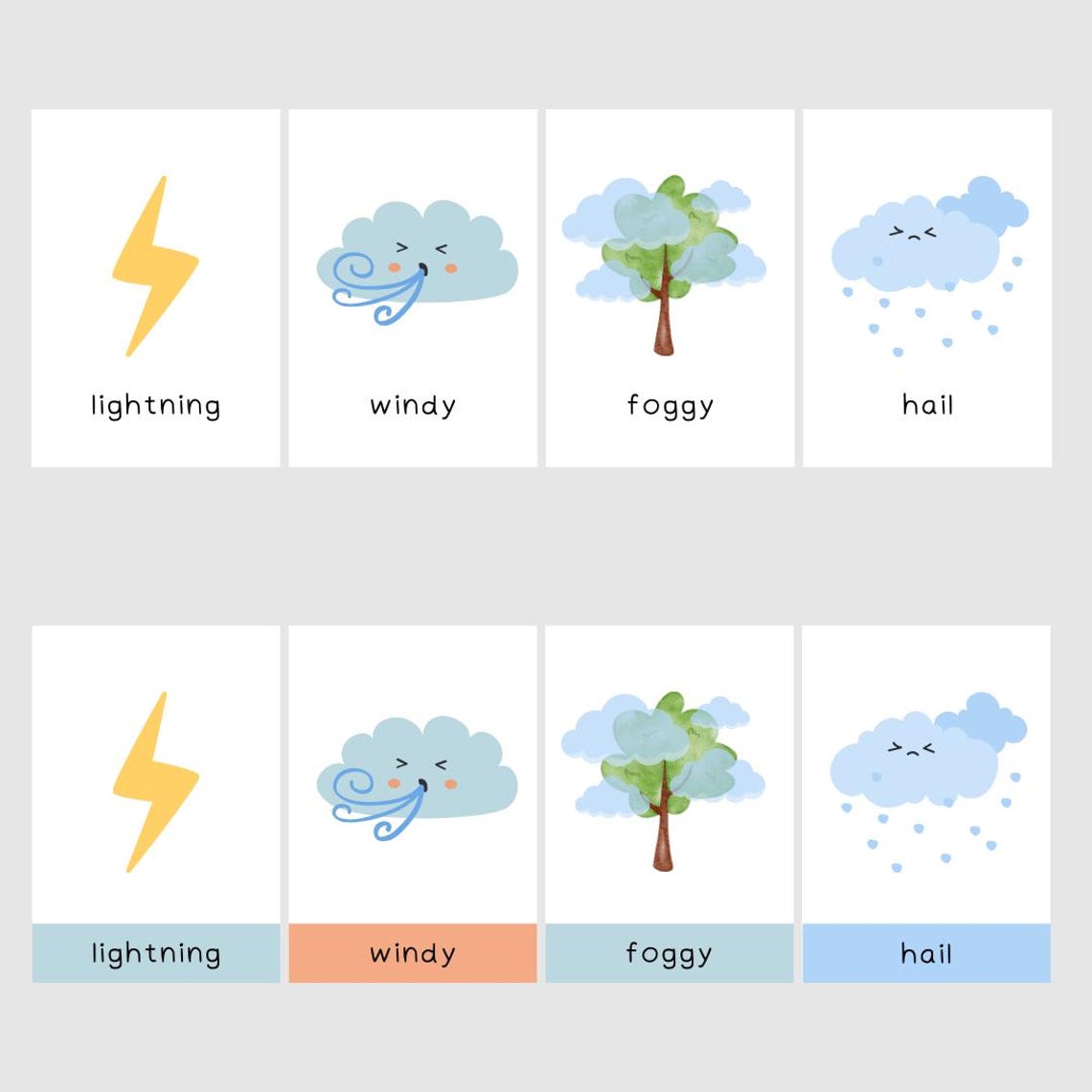 Kids Weather Flashcards: Printable Learning Cards for Toddlers & Pre ...