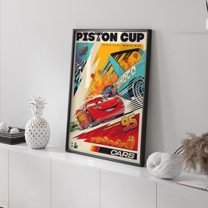 Cars Poster | Cartoon Poster | Animation Poster | Movie Poster | Kids Room Deco | Lightning McQueen | Wall Decor | Cars Movie Poster
