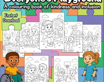 Everyone’s Playground Inclusive Coloring Book | Disability Representation Activity Pages | Printable PDF