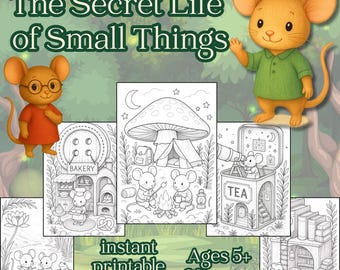 Whimsical Mice Coloring Book | Cozy Cottagecore Tiny Adventures (PDF Download)
