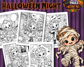 Little Frights Halloween Night Colouring Book | 31 Printable Pages (PDF Download)