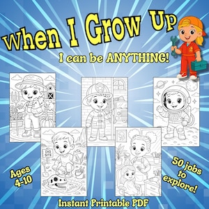 Career Coloring Book for Kids: 50 Jobs Activity Pages (PDF Download)