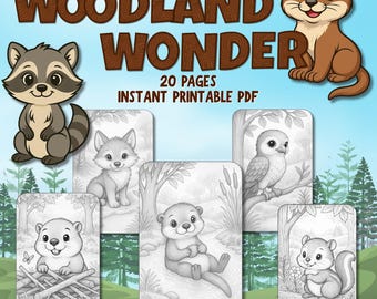 Desenhos para colorir de animais da floresta | Livro de atividades para crianças e adultos (PDF)