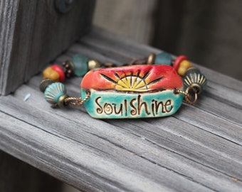 Soul Shine Bracelet  Bohemian Hippy Bird Ceramic Bracelet