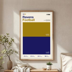 Ravens football poster | Gifts for Ravens fans | NFL team color prints | Modern football artwork | Ravens fan gear